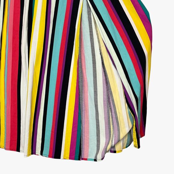 New York & Co Maxi Skirt Size L Dopamine Art Deco Striped Psychedelic - Picture 2 of 13